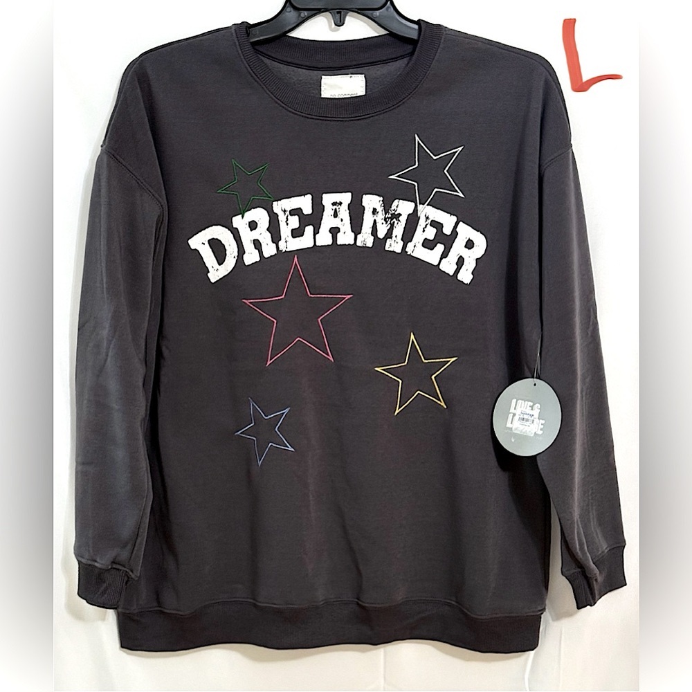 Stylish Black Sweatshirt with Colorful Stars